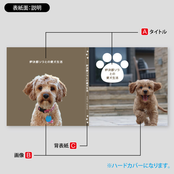 犬や猫写真用アルバム2 フラットフォトブック 印刷のロケットプリント