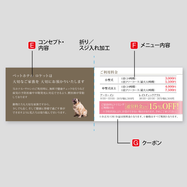 ペットホテル用写真・ドッグフォト サロン用紹介カードデザイン47